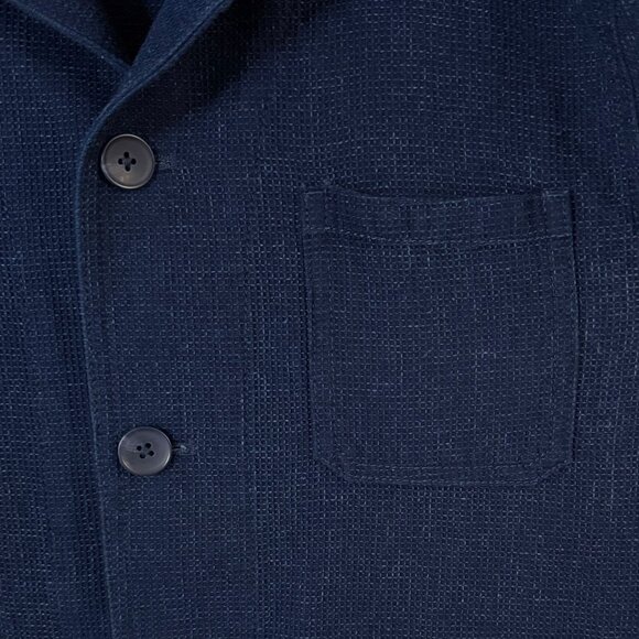 Express Button-Up Textured Waffle-Knit Jacket Blue Men's Size Small 100% Cotton - Picture 8 of 12